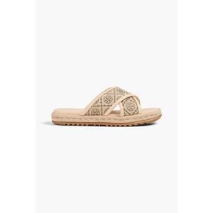Tory Burch Monogram Cross Espadrille Slide - 7 - Beige